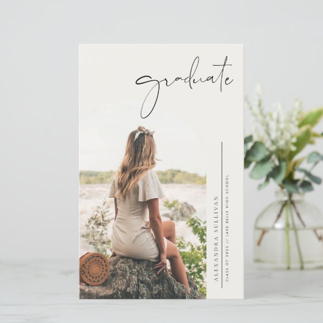 Boho Minimalistisch Calligraphy Arch Foto Abschlus (Stehend Vorderseite)