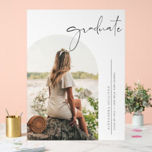 Boho Minimalistisch Calligraphy Arch Foto Abschlus Acrylschild