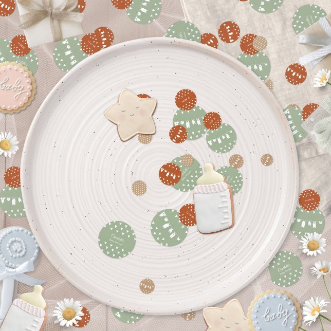 Boho Minimalistisch Clothesline Babydusche Konfetti (Boho Minimalist Clothesline Baby Shower Confetti ©Susanne Sachers - Sunny Mind 🌞)