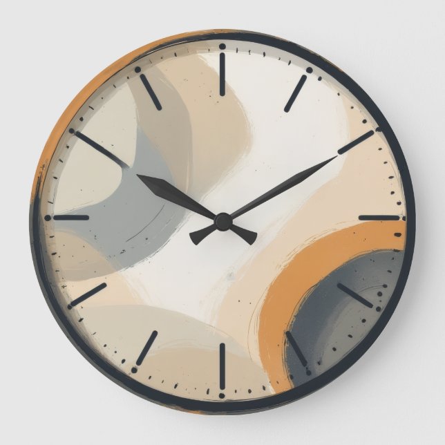 Boho Minimalistisch Designer Wall Clock Große Wanduhr (Vorderseite)
