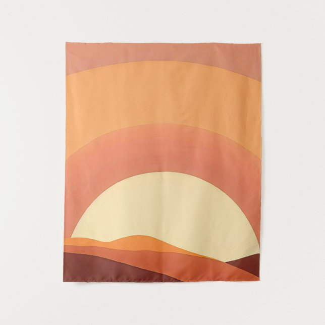 BOHO MINIMALISTISCH SUNSET WANDTEPPICH (Vorderseite)
