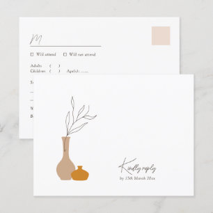 Boho Minimalistisch Vases Liegeanforderung + Wah Postkarte