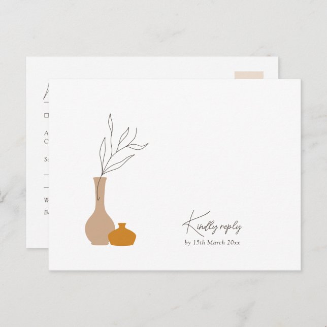 Boho Minimalistisch Vases | Liegeanforderung + Wah Postkarte (Vorne/Hinten)