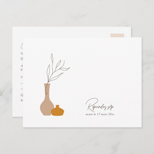 Boho Minimalistisch Vases | Liegeanforderung + Wah Postkarte (Vorne/Hinten)