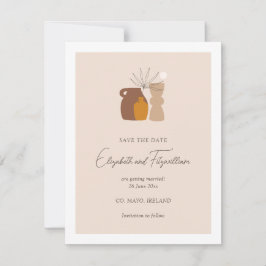 Boho Minimalistisch Vases Save the Date Karte