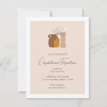 Boho Minimalistisch Vases Save the Date Karte