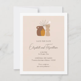 Boho Minimalistisch Vases Save the Date Karte