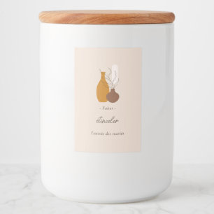 Boho Minimalistisch Vases Sparklers Sticks Label Lebensmitteletikett