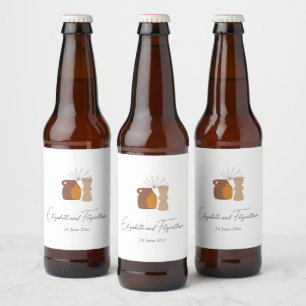 Boho Minimalistisch Vases Wedding Bierflaschenetikett