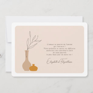 Boho Minimalistisch Vases Wedding Foto Dankeskarte