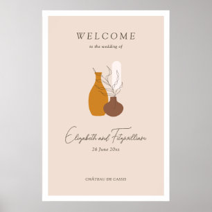 Boho Minimalistisch Vases Wedding Welcome Sign Pos Poster