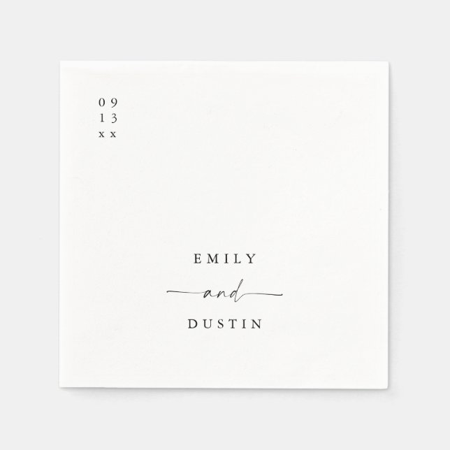 Boho Minimalistisch Wedding Cocktail Napkins Serviette (Vorderseite)