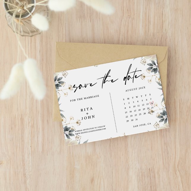 Boho Minimalistisch Wedding speichert die Datumska Save The Date (Von Creator hochgeladen)