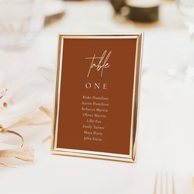 Boho Minimalistisch Wedding Terracotta Seating Cha Tischnummer (Von Creator hochgeladen)