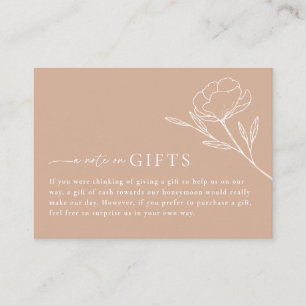 Boho Minimalistisch Wedding Wishing Well Gifts Car Begleitkarte