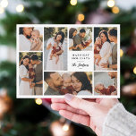 Boho Minimalistisch Weihnachten 7 Foto Collage Hol<br><div class="desc">Showcase 7 Ihre Lieblings-Fotos aus dem Jahr mit dieser eleganten Multi-Foto Collage Weihnachts-Weihnachtskarte! Dieses bearbeitbare Design besteht aus sieben Fotos: drei quadratische Bilder, drei rechteckige vertikale Fotografien und einem horizontalen rechteckigen Bild. Unter den Fotos befindet sich die Urlaubsstimmung Ihrer Wahl und Ihres Familiennamen in der modernen handgeschriebenen Schriftzeichen-Kalligraphie. Diese Karten...</div>