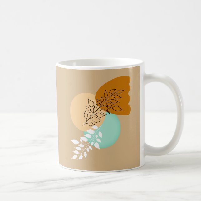 BOHO MINIMALISTISCHE BLÄTTER KAFFEETASSE (Rechts)