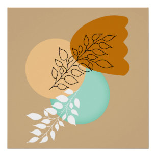 BOHO MINIMALISTISCHE BLÄTTER POSTER