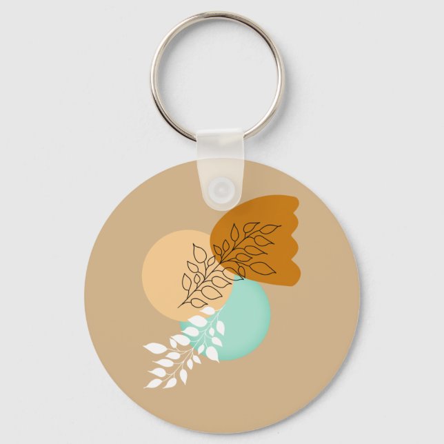 BOHO MINIMALISTISCHE BLÄTTER SCHLÜSSELANHÄNGER (Vorderseite)