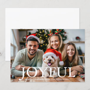 Boho-Minimalistische Fröhliche Familienporträt-Fot Feiertagskarte