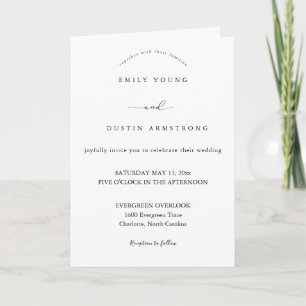 Boho-Minimalistische Hochzeitseinladung Karte