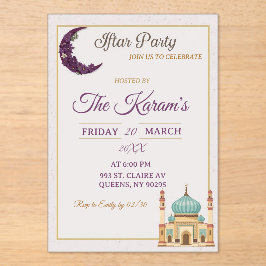 Boho-Minimalistische Moschee-Ramadan-Iftar-Party  Acryleinladungen