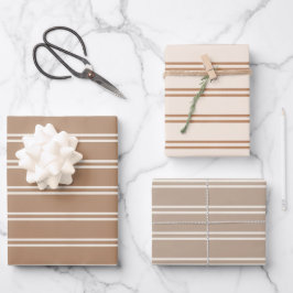 Boho-Minimalistisches modernes braunes geschlechts Geschenkpapier Set