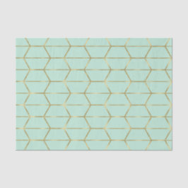 Boho Mint Green Hexagon Gold Geometric Sweet 16 Seidenpapier