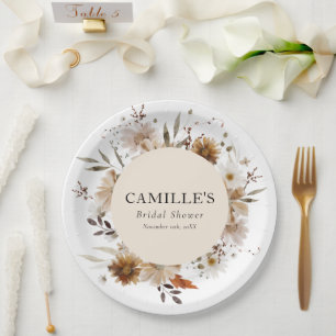 Boho-mische Blumen Hochzeitsdusche Papier Teller