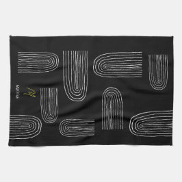 Boho Mitte Jahrhundert Chic Rainbow Monogram Geschirrtuch