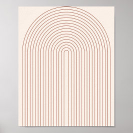 Boho Mitte Jahrhundert Moderne Vintage Linie Regen Poster
