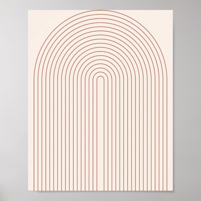 Boho Mitte Jahrhundert Moderne Vintage Linie Regen Poster (Vorne)