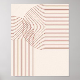 Boho Mitte Jahrhundert Moderner Vintager Regenboge Poster