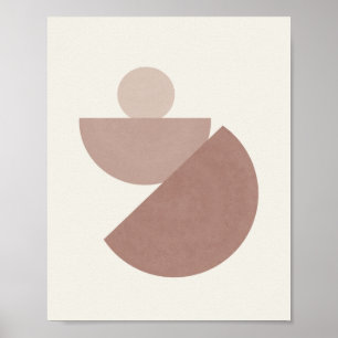 Boho Mitte Jahrhundert weich rosa und beige Poster