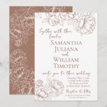 Boho Mocha Mousse Floral Elegante Moderne Hochzeit