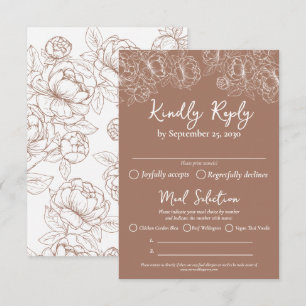 Boho Mocha Mousse Modern Wedding Meetings Optionen RSVP Karte