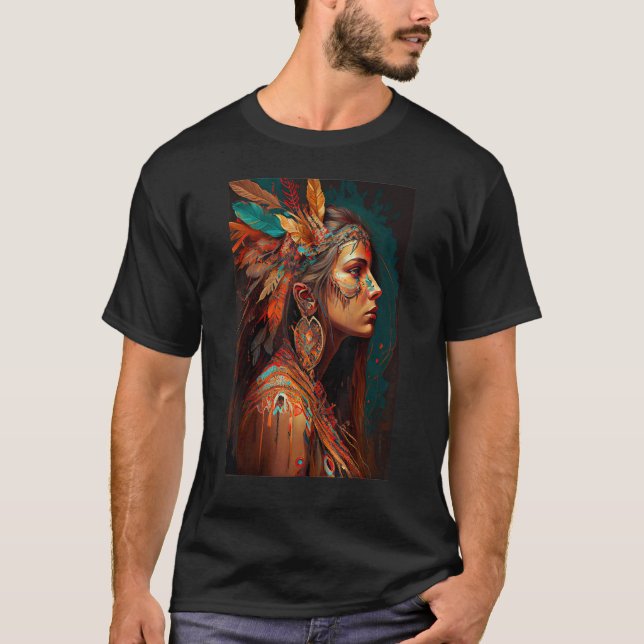 Boho-Modedesigns T-Shirt (Vorderseite)