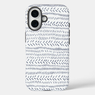 Boho Modern Abstract Mudcloth in Navy iPhone 16 Hülle