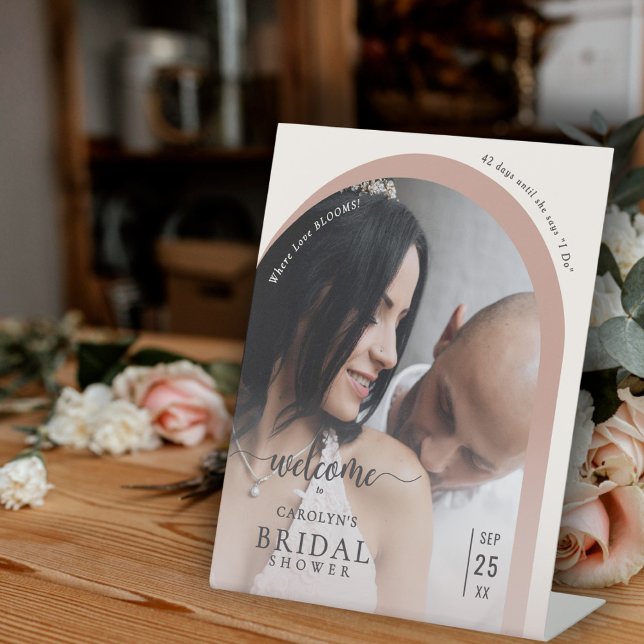 Boho Modern Arch Foto Brautparty Willkommen Sockelschild (Von Creator hochgeladen)