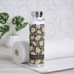 Boho Modern Botanical Black Ivory Personalisiert Trinkflasche<br><div class="desc">Boho Moderne Botanische Schwarz-Elfenbeinflasche mit Personalisiertem Wasser</div>