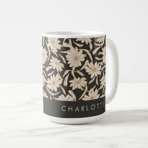 Boho Modern Botanisch Schwarz Elfenbein Personalis Kaffeetasse