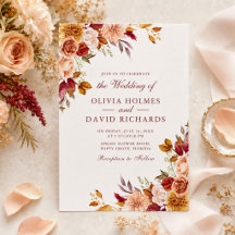 Boho Modern Burnt Orange Terracotta Floral Wedding