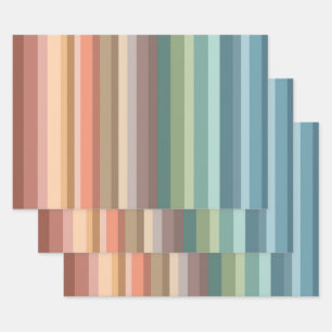 Boho Modern Chic Stripes Geschenkpapier Set