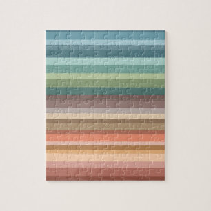 Boho Modern Chic Stripes Puzzle