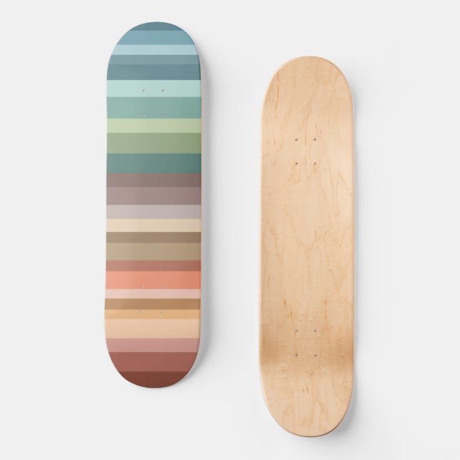 Boho Modern Chic Stripes Skateboard (Vorderseite)