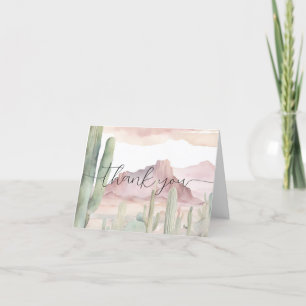Boho Modern Desert Nature Cactus Baby Shower Dankeskarte