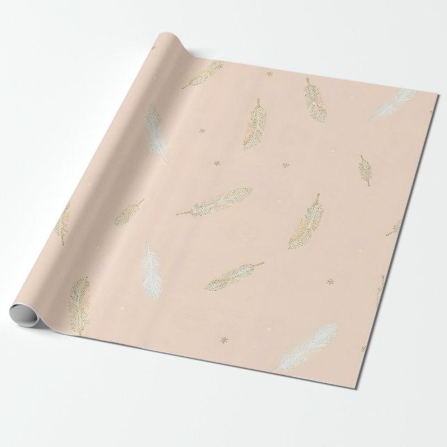 Boho Modern Federn Luxus-Kollektion Geschenkpapier (Ungerollt)