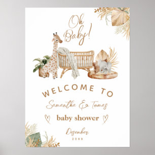 Boho Modern Gender Neutral Baby Dusche Poster