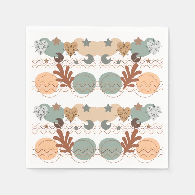 Boho modern geometric wallpaper serviette (Vorderseite)