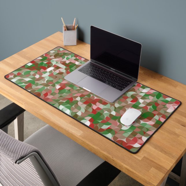 Boho Modern Groovy Christmas Geometric Pattern Schreibtischunterlage (Büro 2)